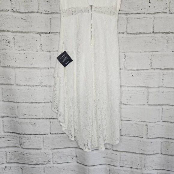 Lulus Lace Ruffled Lined Sleeveless High-Low Dress White Size Small - Picture 6 of 9